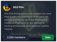 The DOJ PS4 server seems to be the third most popular (Image via Discord)